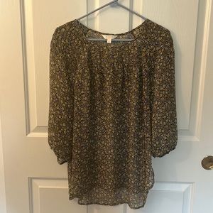 EUC 3/4 Sleeve LC Lauren Conrad Floral Blouse